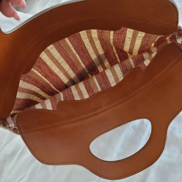 Vintage leather detail hand bag - Picture 2 of 5